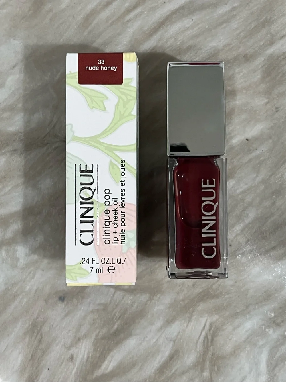 NEW Clinique Pop Lip + Cheek Sheer Oil Gloss Nude Honey